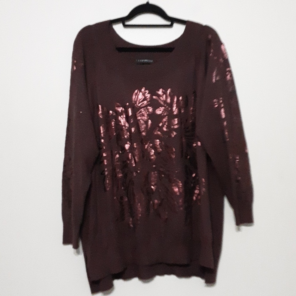 Lane Bryant Sweater pullover women 22/24 embellishments Soft Comfy Casual